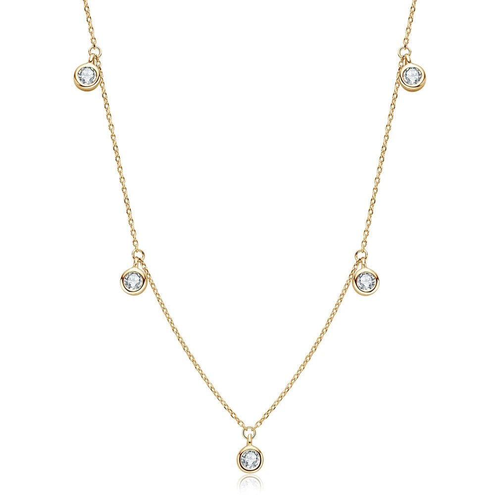 Premium Multi Stone Moissanite Necklace 8 Hearts Arrows 925 - Diamond - Lab