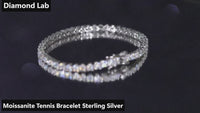Premium moissanite tennis bracelet in 925 sterling silver, close-up sparkle video.