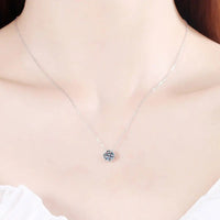 Round Exquisite Moissanite Necklace 925 Silver White Gold - Diamond - Lab