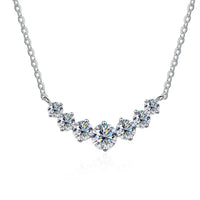 Round Moissanite Necklace 1ct 2ct 3ct VVS1 D Color 925 Sterling Silver 18k White Gold Plated Link Chain Women with GRA Certificate - Diamond - Lab