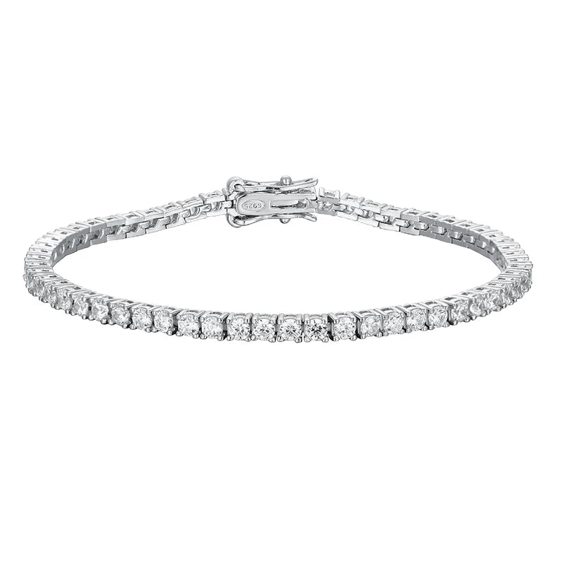 Sterling Silver Moissanite Tennis Bracelet – Women’s Jewelry - Diamond - Lab