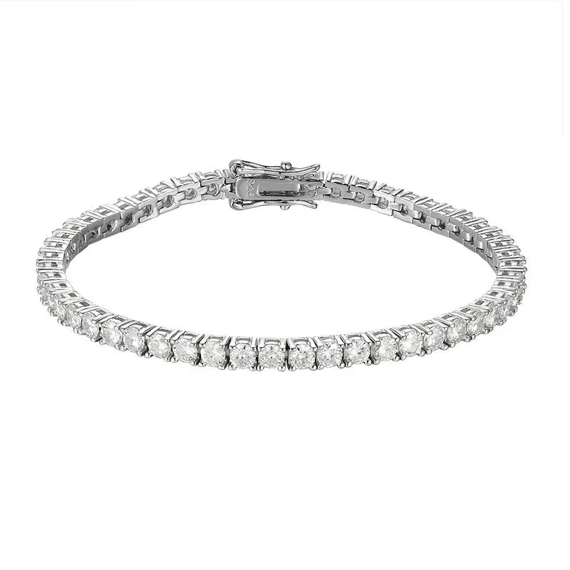 Sterling Silver Moissanite Tennis Bracelet – Women’s Jewelry - Diamond - Lab