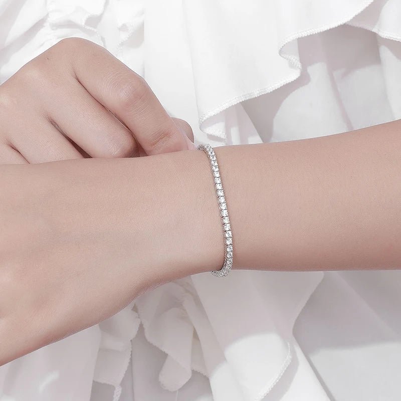 Sterling Silver Moissanite Tennis Bracelet – Women’s Jewelry - Diamond - Lab