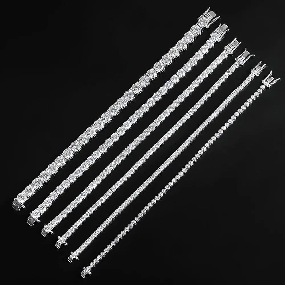 Sterling Silver Moissanite Tennis Bracelet – Women’s Jewelry - Diamond - Lab