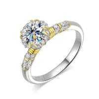 Timeless Classic Moissanite Ring Sterling Silver Wedding Band Engagement Set - Diamond - Lab