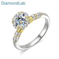 Timeless Classic Moissanite Ring Sterling Silver Wedding Band Engagement Set - Diamond - Lab