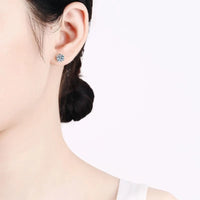 VVS1 D Color Moissanite Stud Earrings 925 Sterling Silver 18K White Gold Plated GRA Certified Round Cut - Diamond - Lab